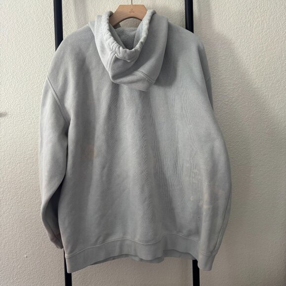 Distressed Faded Blue Gray Loose Fit Carhartt Hoodie Size 2XL - Picture 6 of 8